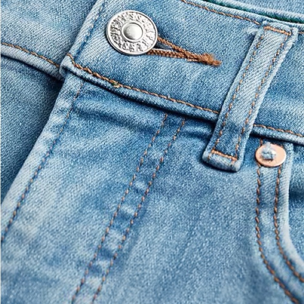 Express High Waisted Light Wash Ripped Flare Jeans 00R - Picture 7 of 10